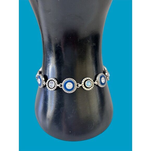 Brighton Halo Eclipse Bracelet Style JF4683 Silver & Blue without Tags Crystals - Picture 4 of 8